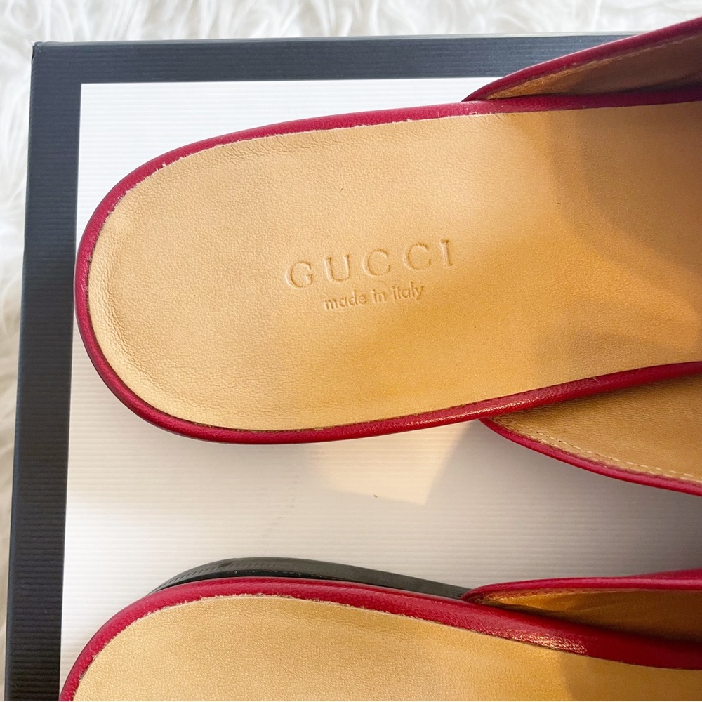 Gucci Princetown Hibiscus Red Leather Horsebit Mule
Slipper 41.5 New with box - Picture 3 of 8